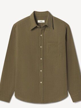 Buck Mason brown/olive flannel button up shirt